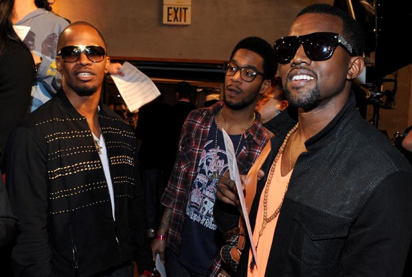 Jamie Foxx, Kid Cudi and Kanye West