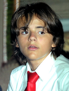 Jackson's oldest son, Prince Michael Jackson, departs his father's funeral service.